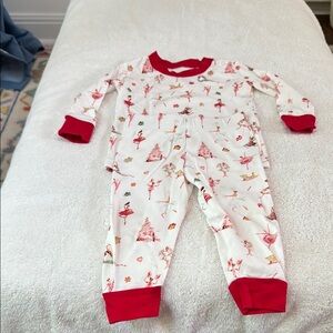 [LAKE] Kids Pajama Set with Red and White Ballet Print